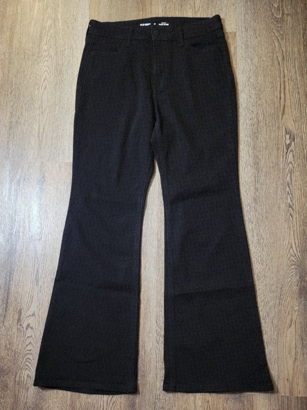 Old Navy High Rise WOW Flare Jeans Women's Size 10 Black Denim Goth Witchy